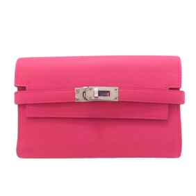 Hermes Hermès Kelly Wallet Compact Rose Extreme Silver Hardware Bifold Epson Women's
