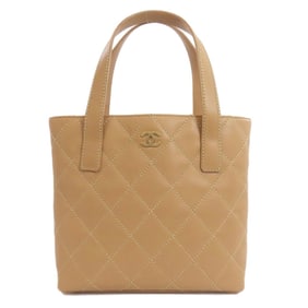 Chanel A18126 Wild Stitch Gold Hardware Handbag Calfskin Women's