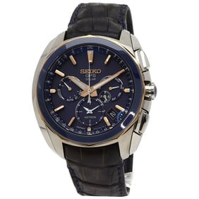 Seiko SBXC031 Astron Revolution Line Men's Watch with Titanium Ceramic and Leather Strap