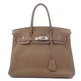 Hermes Hermès Birkin 30 Etoupe Handbag with Silver Hardware, Taurillon Clemence Leather, Women's