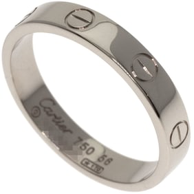 Cartier Mini Love Ring #56, 18K White Gold, Women's