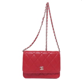 Chanel Chain Shoulder Bag, Matelasse, Silver Hardware, Bifold Wallet, Lambskin, Women's