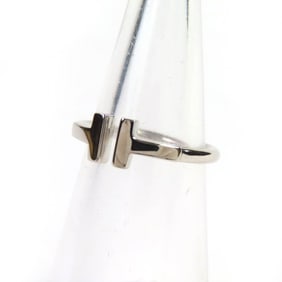 TIFFANY & Co. Tiffany T Wire Ring, 18K White Gold, Approx. Japanese Size, Weight 2.95g, Women's