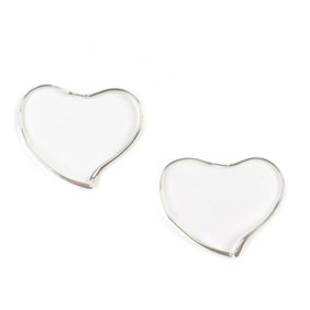 TIFFANY & Co. Tiffany Elsa Peretti Open Heart Hoop Earrings, Large, AG925 Silver, for Binaural Use,