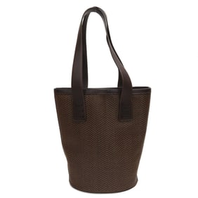 LOEWE Tote Bag Braided Basket Bucket Brown Leather Ladies