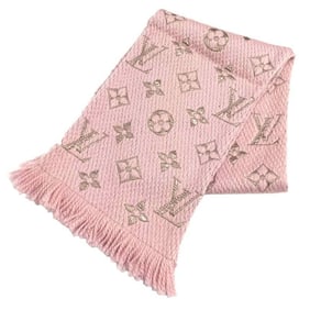 LOUIS VUITTON Echarpe Mania Shine M70466 Rose Ballerine Pink Monogram Muffler Wool x Silk Vuitton