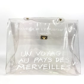 HERMES Vinyl Kelly Tote Bag Handbag Women's Clear