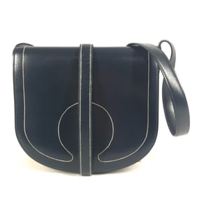 HERMES Vintage Gallopard Shoulder Bag, Crossbody Pochette, Flap Leather, Men's/Women's, Navy