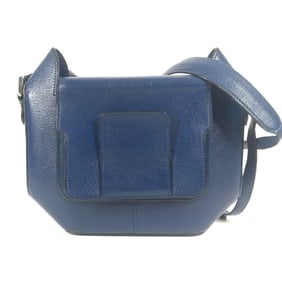 HERMES H Logo Octagon Flap Bag, Crossbody Pochette Shoulder Epson, Men's and Women's, Blue