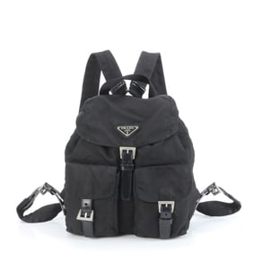 Prada Tessuto Nylon Triangle Logo Backpack, Black, Women's