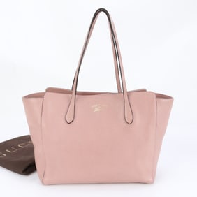 Gucci 354397 Swing Leather Tote Bag Shoulder/Handbag Pink Women's