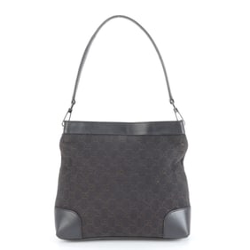 Gucci GG Canvas and Leather Shoulder Bag, One-Shoulder Tote, 143745, Silver Hardware, Women's