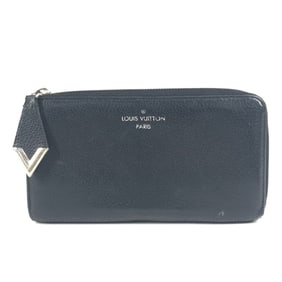 LOUIS VUITTON M60146 Portefeuille Comete Long Wallet with L-shaped zipper, leather, black, for men