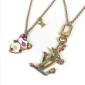 LOUIS VUITTON M02499 LV x TM Takashi Murakami Panda Set of 2 Necklaces - Superflat Chain Necklaces,