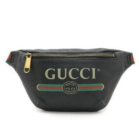 GUCCI Gucci Print Small Belt Bag, Sherry Line, Waist Hip Body Leather, Black, 527792