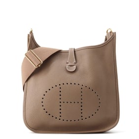 Hermes Hermès Evelyne 3 PM Shoulder Bag, Etoupe, Taurillon Clemence, U Stamp