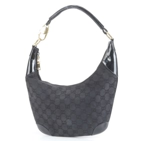 Gucci GG Canvas and Leather One-Shoulder Hobo Bag 001-4153 Women's