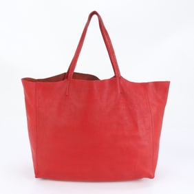 Celine Cabas Horizontal Red Leather Tote Bag Shoulder for Women