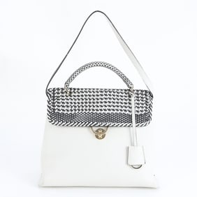 Salvatore Ferragamo Gancini braided leather 2-way handbag/shoulder bag for women