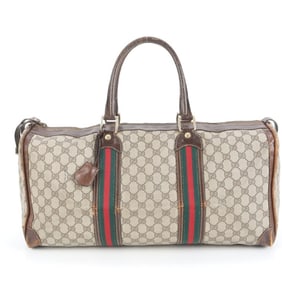 Gucci GG Supreme Sherry Line Leather Boston Tote Bag for Men