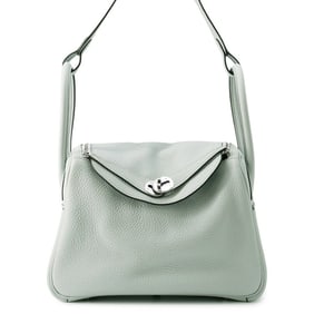 Hermes Hermès Lindy 26 Handbag in Blue Pale Taurillon Clemence Leather with D Stamp, 2-Way Shoulder