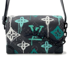 Louis Vuitton Monogram Eclipse Steamer Wearable Wallet Shoulder Bag M81852 Men's Black