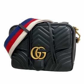 Gucci GG Marmont handbag 498100, black leather, 2-way bag for women