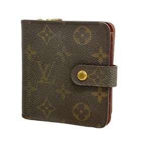 Louis Vuitton Monogram Compact Zip Wallet M61667 Brown Women's