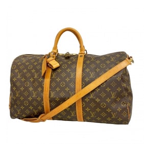 Louis Vuitton Monogram Keepall Bandouliere 50 Boston Bag M41416 Brown Men's and Women's