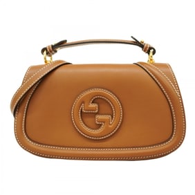 Gucci Interlocking G Blondie Handbag 815714 Leather Brown 2-Way Bag for Women