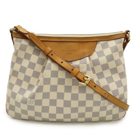 LOUIS VUITTON Damier Azur Syracuse PM Shoulder Bag with Initials N41113