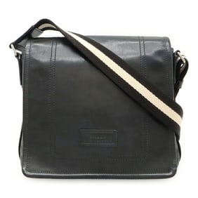 BALLY Trainspotting Shoulder Bag Leather Black White