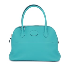 Hermes Hermès Bolide 27 Handbag, Blue Paon, Swift, X Stamp, 2-Way Shoulder Bag