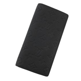 Louis Vuitton Monogram Taurillon Long Wallet Portefeuille Brazza M69038 LOUIS VUITTON Black Men's