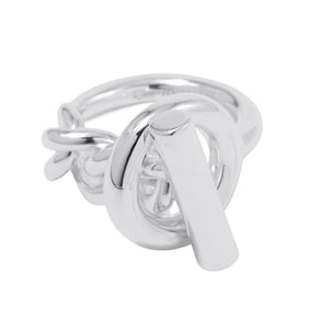 Hermès Croisette MM Ring, SV925 Silver, Ring Size 52, HERMES