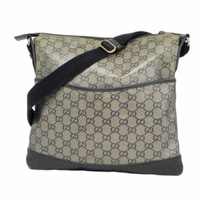Gucci GG Canvas Shoulder Bag 145857 Coated Black Women's