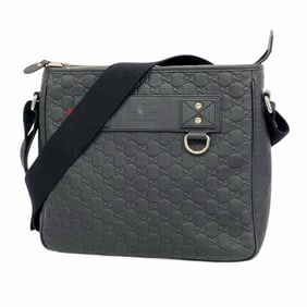 Gucci Sherry Line Guccissima Shoulder Bag 322080 Leather Black Men's