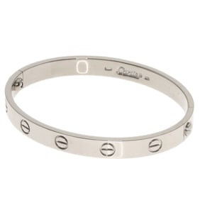 Cartier Love Bracelet #16 (No Driver) 18K White Gold Women's
