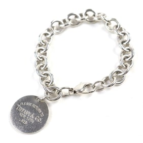 TIFFANY & Co. Return to Tiffany SV925 Round Tag Bracelet, Silver, Weight 36.4g, Women's