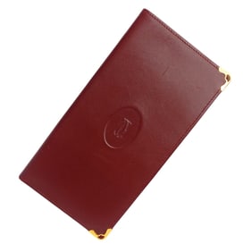 Cartier Must Leather Wallet, Bordeaux Leather, JA-25256