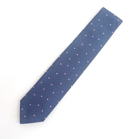 HERMES Tie, Unused, Heart Pattern, Blue and Pink, JA-24425