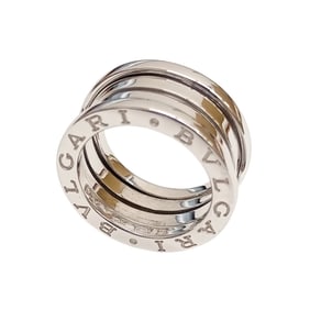 BVLGARI B-zero1 Bulgari Ring, 750 White Gold, 3-Band, #47, Total Weight 8.4g, Approx. Size 7,