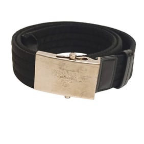 PRADA Prada Belt 2C2386 Design Buckle Men's Gacha Black 95/38 JA-2