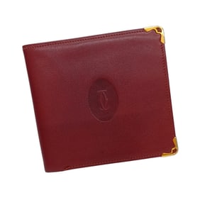Cartier Must Leather Wallet, Bordeaux Leather, JA-25257