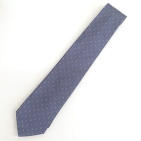 Louis Vuitton 100% Silk Grid Monogram Tie M79433 Blue Navy JA-23505