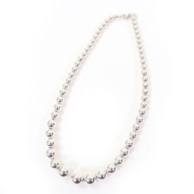 TIFFANY & Co. Tiffany HardWear Graduated Ball Necklace, 925 Sterling Silver, Includes Dust Bag,