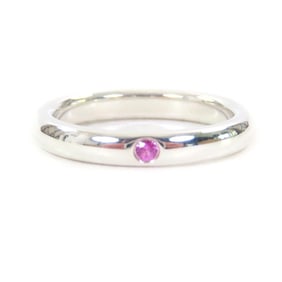TIFFANY & Co. Tiffany Elsa Peretti Stacking Band Ring in AG925 with Pink Sapphire, Silver, Pink,