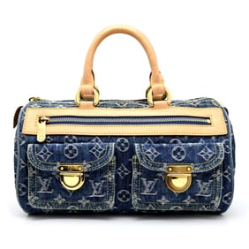 Louis Vuitton Neo Speedy Women's Handbag M95019 (Discontinued) Monogram Denim Blue