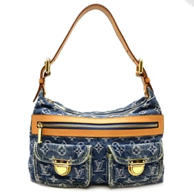 Louis Vuitton Baggy PM Women's Shoulder Bag M95049 (Discontinued) Monogram Denim Blue