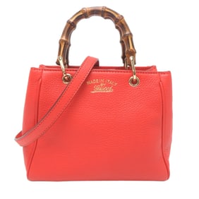 Gucci Bamboo Mini Shopper Women's Handbag 368823 in Orange Leather